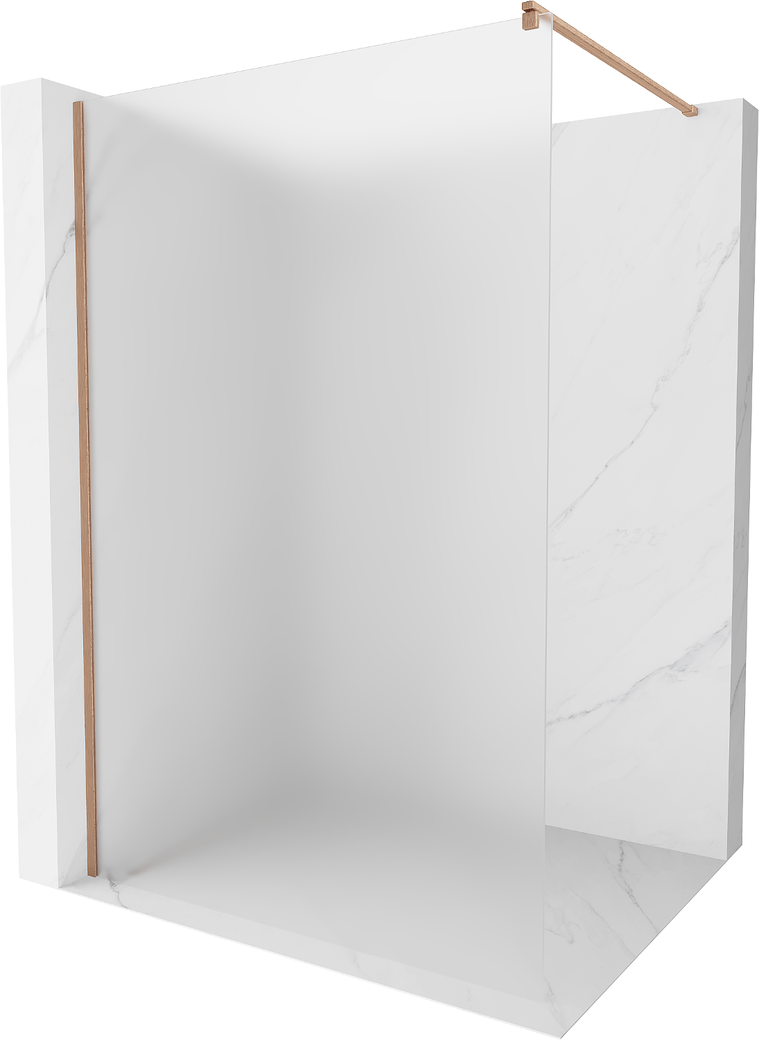 Mexen Kioto ścianka prysznicowa Walk-in 80 x 200 cm, szron 8 mm, miedź szczotkowana - 800-080-101-65-30